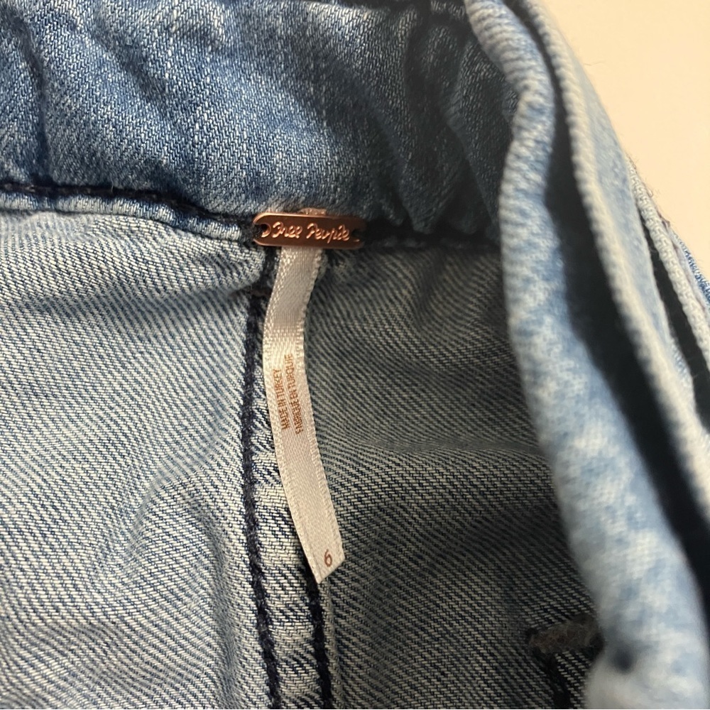 FREE PEOPLE paper bag denim skirt - Picture 3 of 5